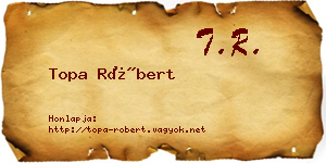 Topa Róbert névjegykártya